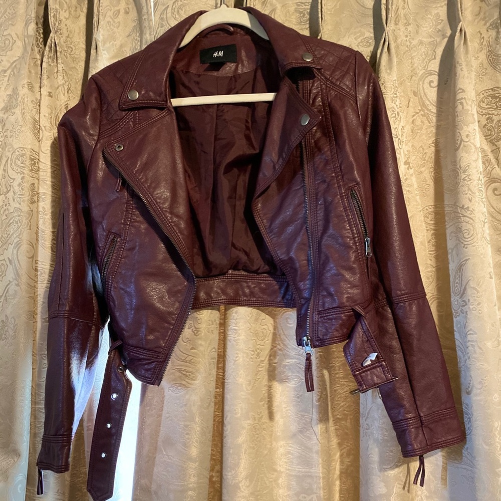 Burgundy leather jacket